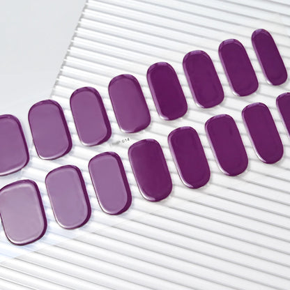 16Tips Semi-Cured Gel Nail Sticker Pure Color UV/LED Lamp Gel Nail
