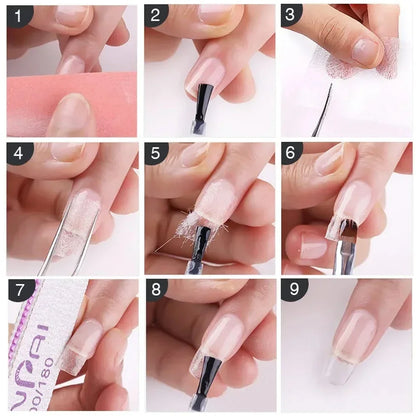 Fiberglass Non-woven Silks Manicure Building 10/20/50Pcs Nail