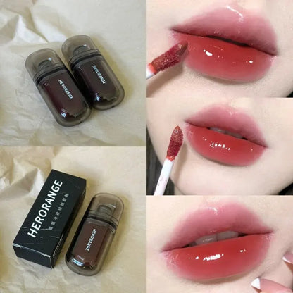 HERORANGEHR564 Enveloping Ice Night Mirror Lip Glaze Moisturizing and