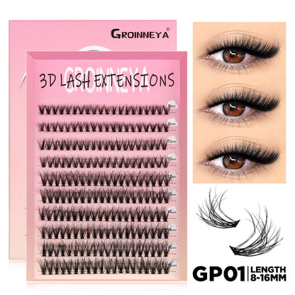 GROINNEYA Lashes Cluster DIY Lash Extension Mixed Tray Clusters