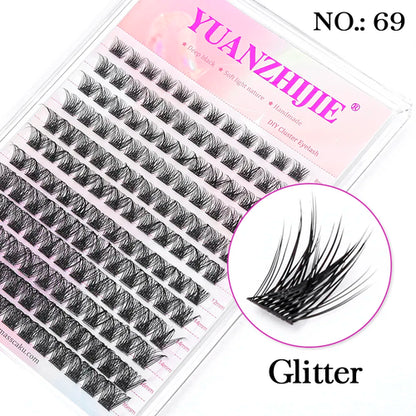 DIY 144 Cluster Lashes YUANZHIJIE free ship Segmented Beam Natural C/D