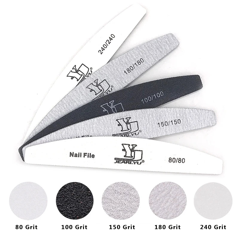 5/25Pcs/Lot Nail File Mix Color 80/100/150/180/240 Grit Professional