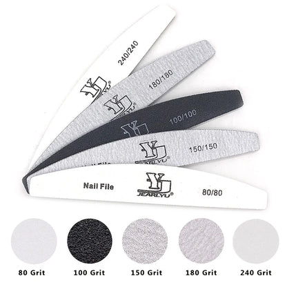 5/25Pcs/Lot Nail File Mix Color 80/100/150/180/240 Grit Professional