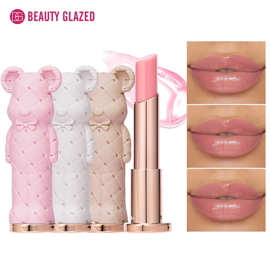Beauty Glazed Bear Moisturizing Lipstick,Colored Lip Balm,Nourishing