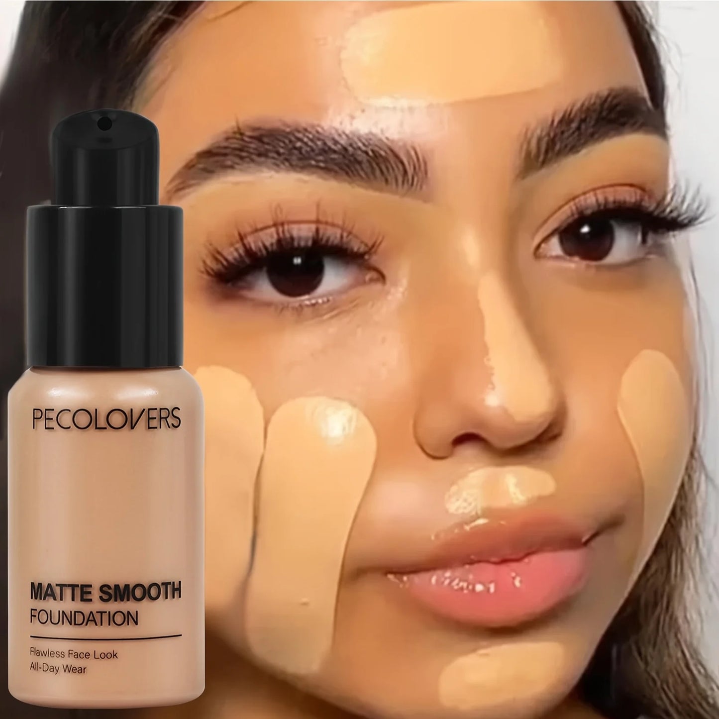 PECOLOVERS Matte Finish Liquid Foundation - Oil-Control, Waterproof,