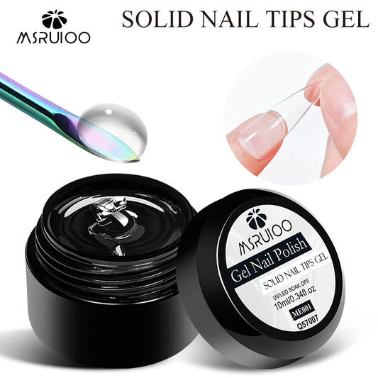 MSRUIOO 10ml Clear Solid Nail Tips Gel Long Lasting Bubble-free UV/LED
