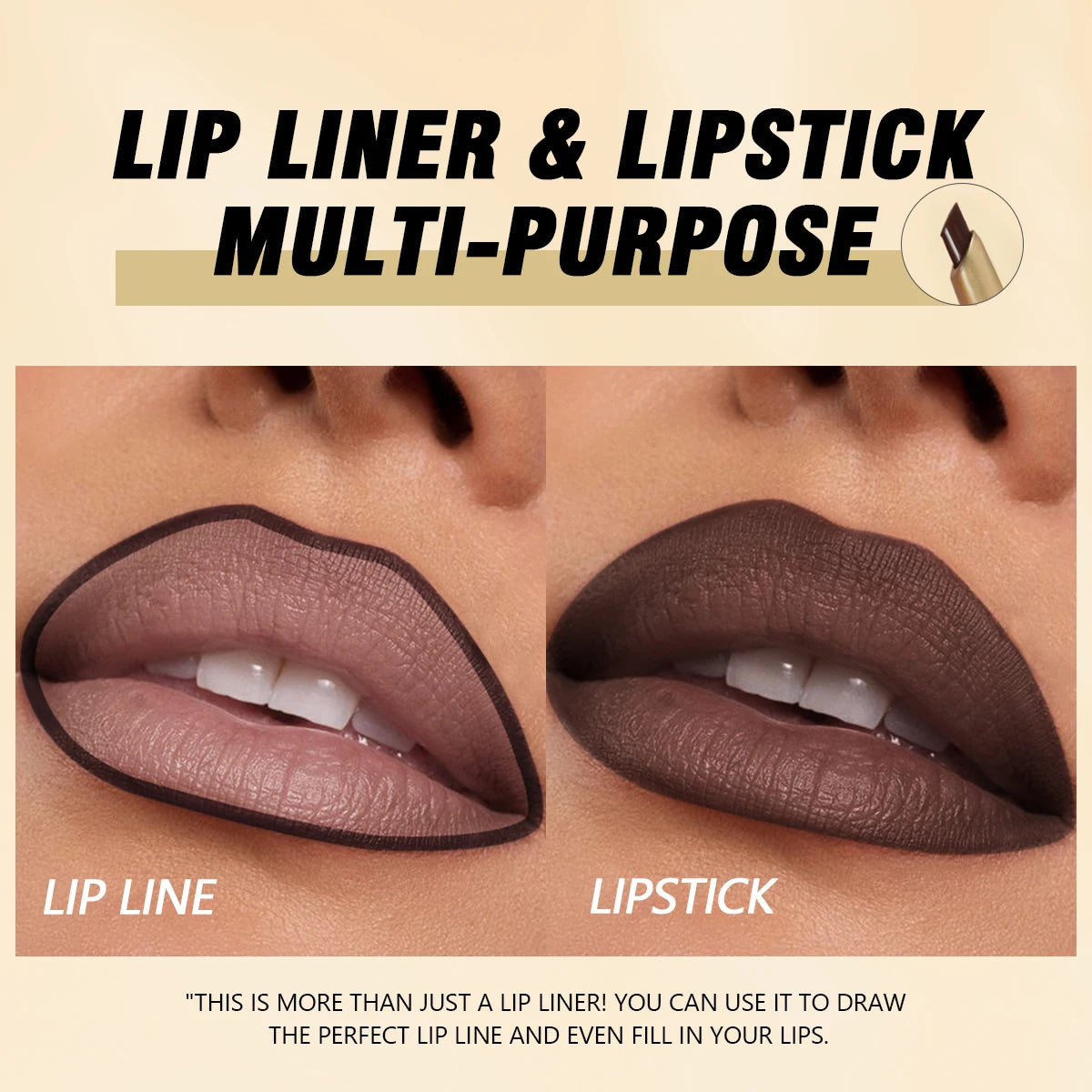 Matte 6-colors Lip Liner Pencil Bevel Design Nib Lip Contour Lipstick