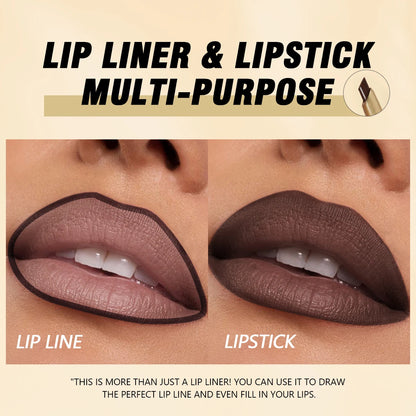 Matte 6-colors Lip Liner Pencil Bevel Design Nib Lip Contour Lipstick
