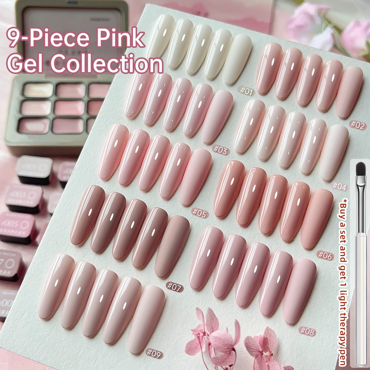 9 Colors Pink Patting Glue Smudge Canned High Saturation Popular