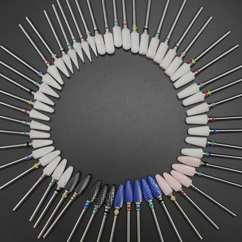 Ceramic Carbide Nail Drill Bit Rotate Burr Milling Nail Cutter Bits