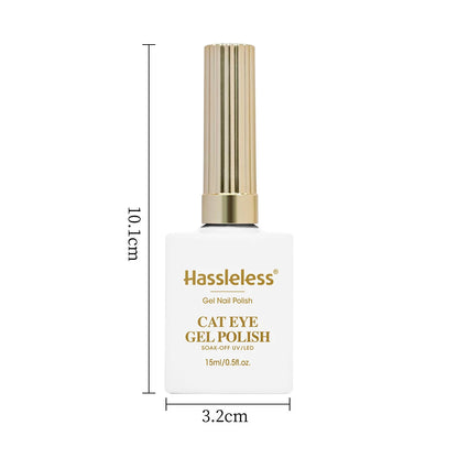 Hassleless White Cat Eye Gel Nail Polish Ultra Shine Soak Off UV Gel