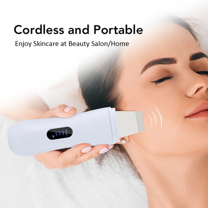Ultrasonic Skin Scrubber Skin Spatula Ion Deep Face Cleaning 4 Modes