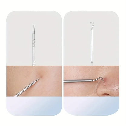 Stainless Steel 4/7/8pcs Acne Removal Tool Set - Blackhead & Pimple
