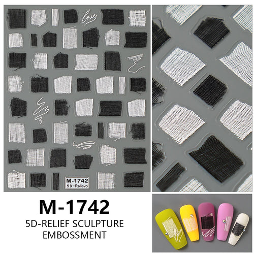 5D Nail Art Stickers Love Hearts Stars French Nail Art Design