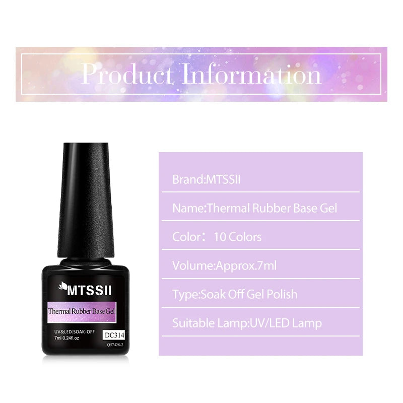 Mtssii 7ml Changing AurorasThermal Rubber Base Gel Nail Polish Nude