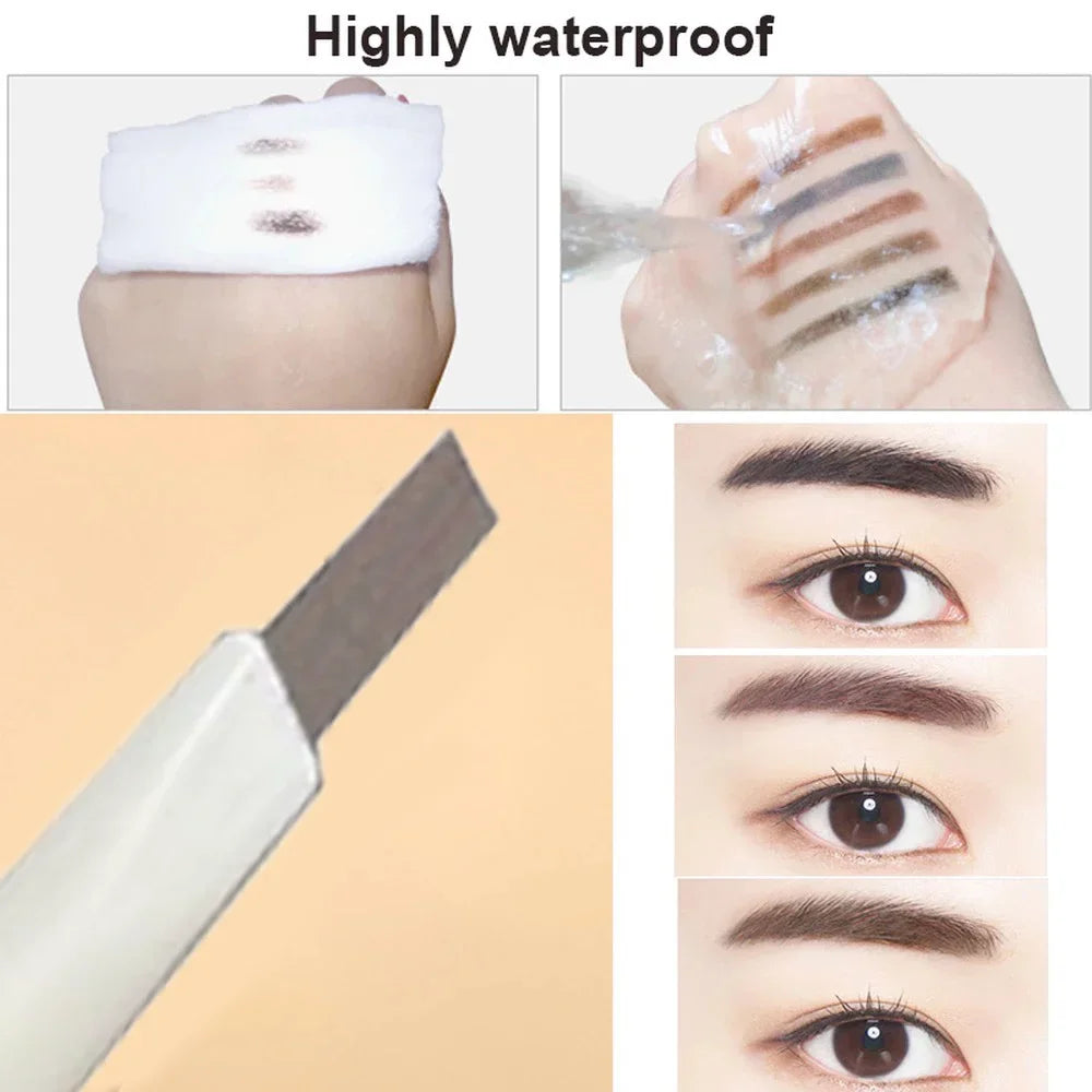 Thin-Head Double-Ended Eyebrow Pencil – Waterproof, Long-Lasting,