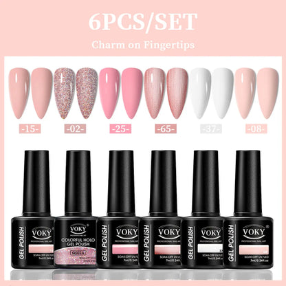 VOKY 6-Piece Set of Nail Gel, Seasonal Fashionable Nail Gel, The