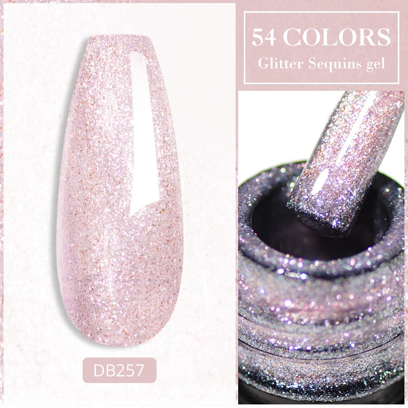 6ml Glitter Gel Nail Polish Sparkling Nail Art  UV Gel Colorful