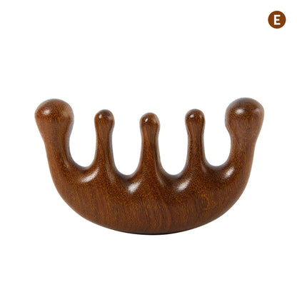 Wood Therapy Massage Comb Head Face Scalp Gua Sha Massager Natural
