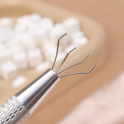 Mini Square Nail Art Sponge with 4 Claws Nail Sponge Metal Grabber Set