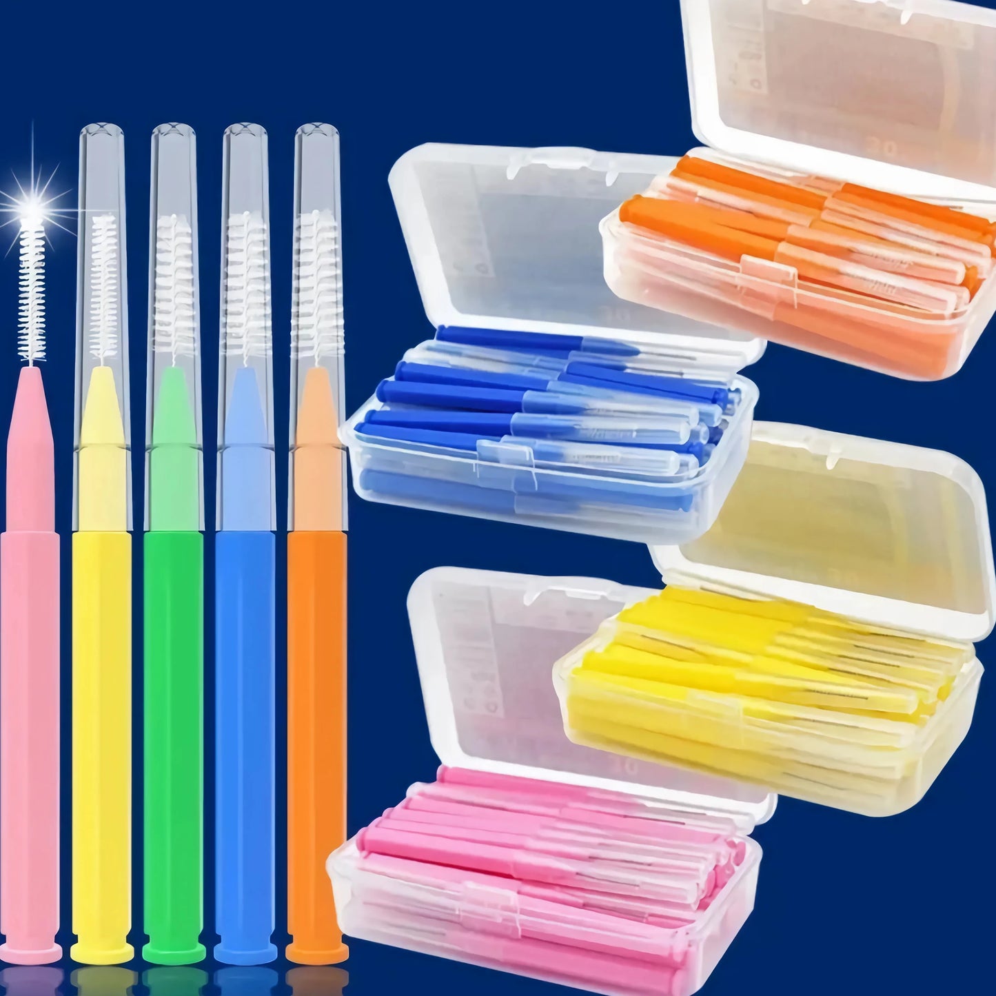 30pcs Premium Dental Picks Kit - Portable Interdental Brushes &