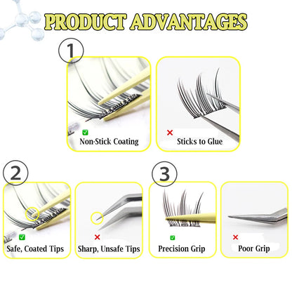 Anti-Stick Applicator No Glue Eyelashes Non Stick Coated Stainless