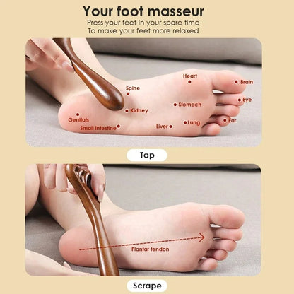 6-Claw Head Massager Wooden Meridian Massage Comb Body Gua Sha Tool