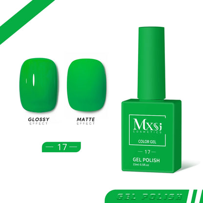 Mxsi 15ml Gel Nail Polish Neon Brown Royal Blue Red Green Pastal Nude