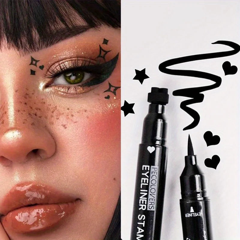 Star Liquid Eyeliner Black Moon Stamp Eye Liner Pencil 2 in 1