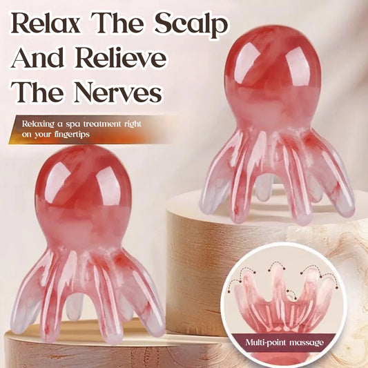 Octopus Head Massager Comb Head Meridian Manual Acupressure Tool