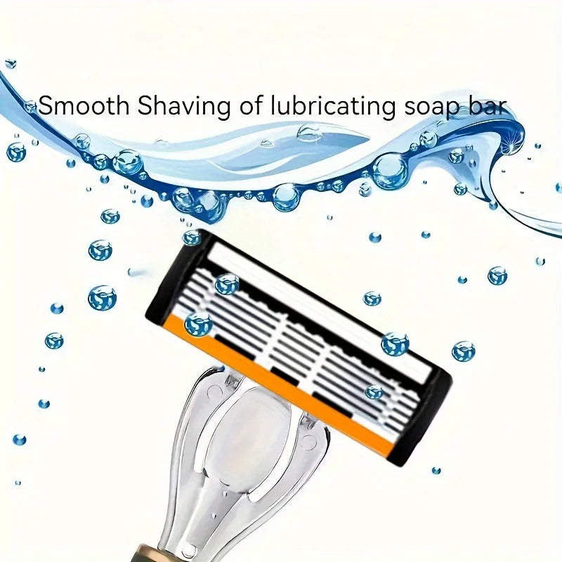 6-layer razor blade, men's stainless steel blade, classic water washed