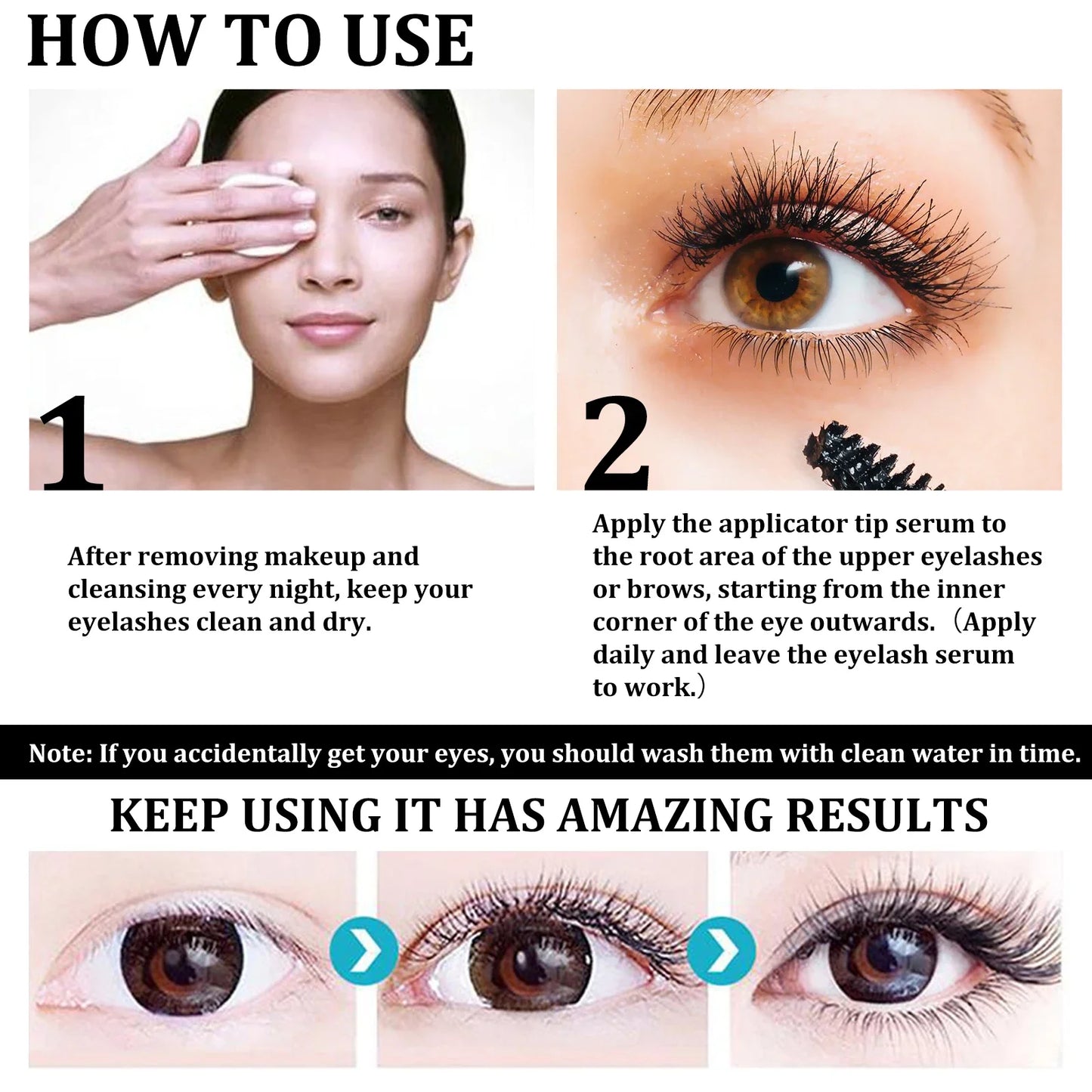 Eyebrows Natural Thick Slender Curl Curl Moist Natural Castor Oil