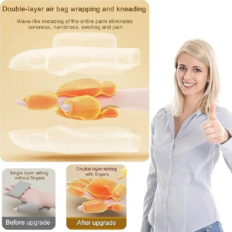 Cordless Hand Massager with Heat and Compression Electric Portable