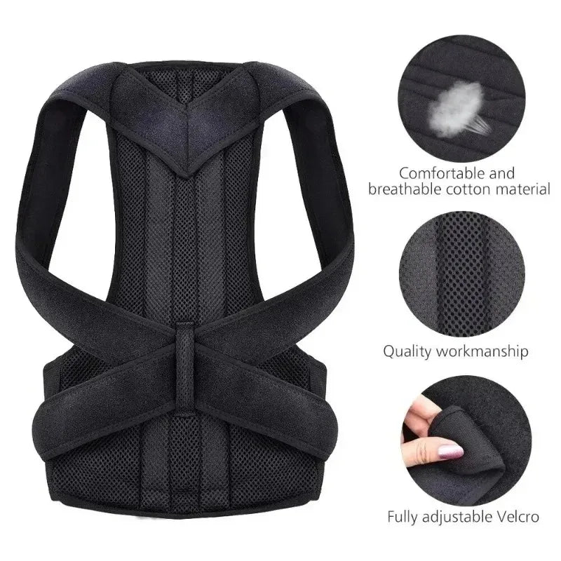 1pcs Adjustable Back Posture Corrector With Breathable Shoulder And