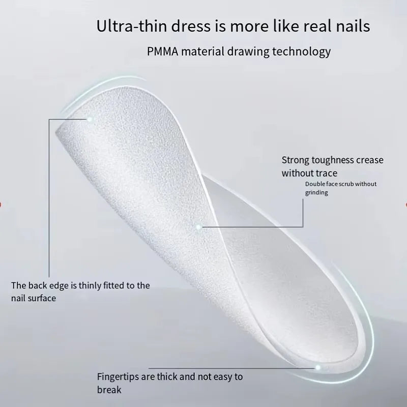 Box of 330 Short Almond Nail Tips - Upgraded Matte Gel Nail Stickers,