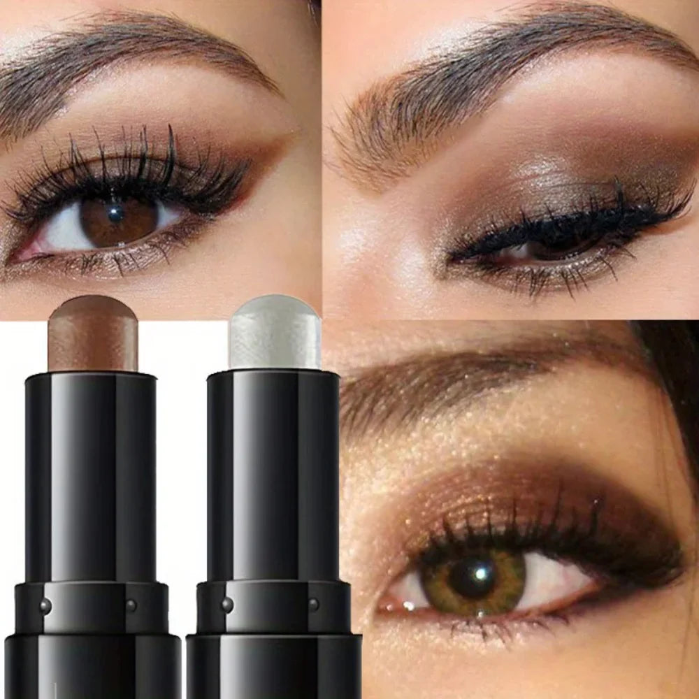 Dual-Ended Eyeshadow Stick,  Matte & Shimmer, Waterproof Long-Lasting