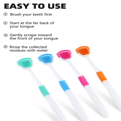 Vaclav 1Pc/4Pcs/8Pcs Silicone Tongue Scraper For Oral Hygiene,Tongue