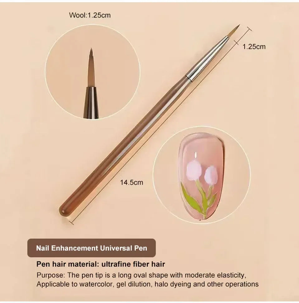 9PCS Nail Brush Liner DIY Painting Pen Manicure Acrylic Drawing Brush
