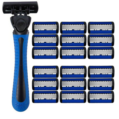 6-layer razor blade, men's stainless steel blade, classic water washed
