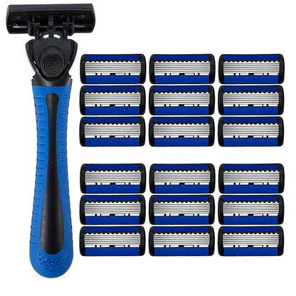 6-layer razor blade, men's stainless steel blade, classic water washed