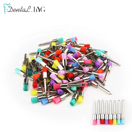 100pcs/Bag Disposable Dental Polisher Nylon Bristle Brush Polishing