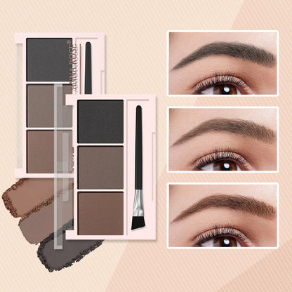 Three-color eyebrow powder shadow three-dimensional eyebrow shape