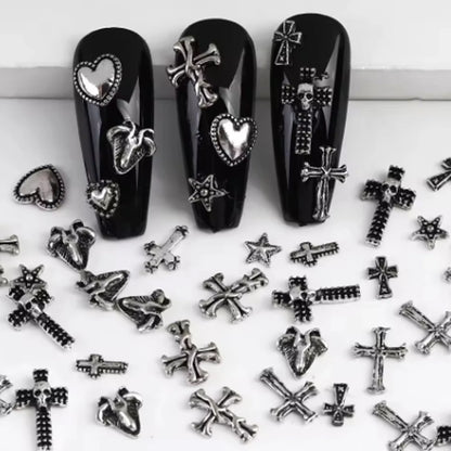 120 pcs / 1 box European American dark vintage style cross nail art