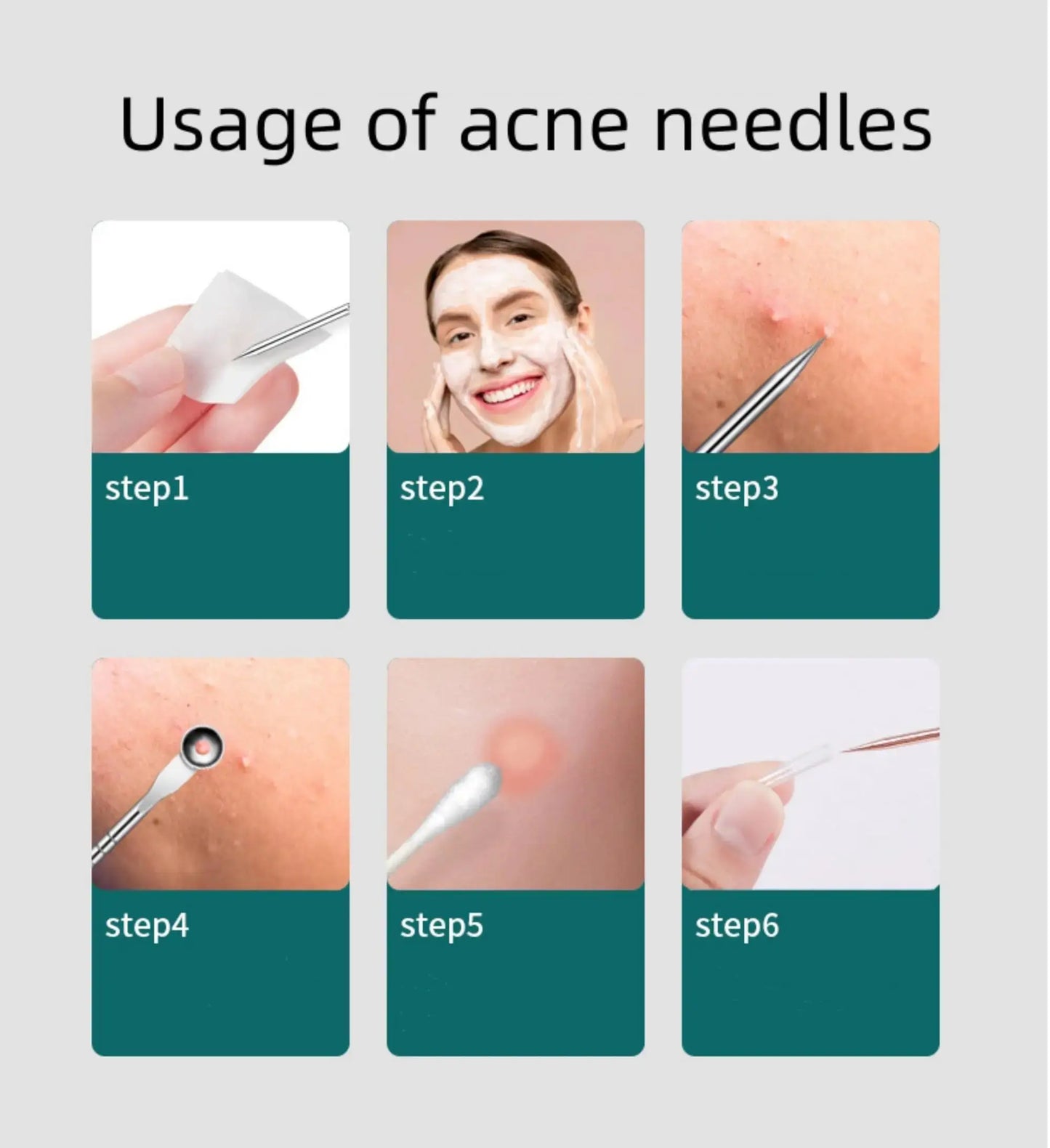 4PCS Blackhead Remover Acne Needle Tools Set Face Cleaning Black Dots
