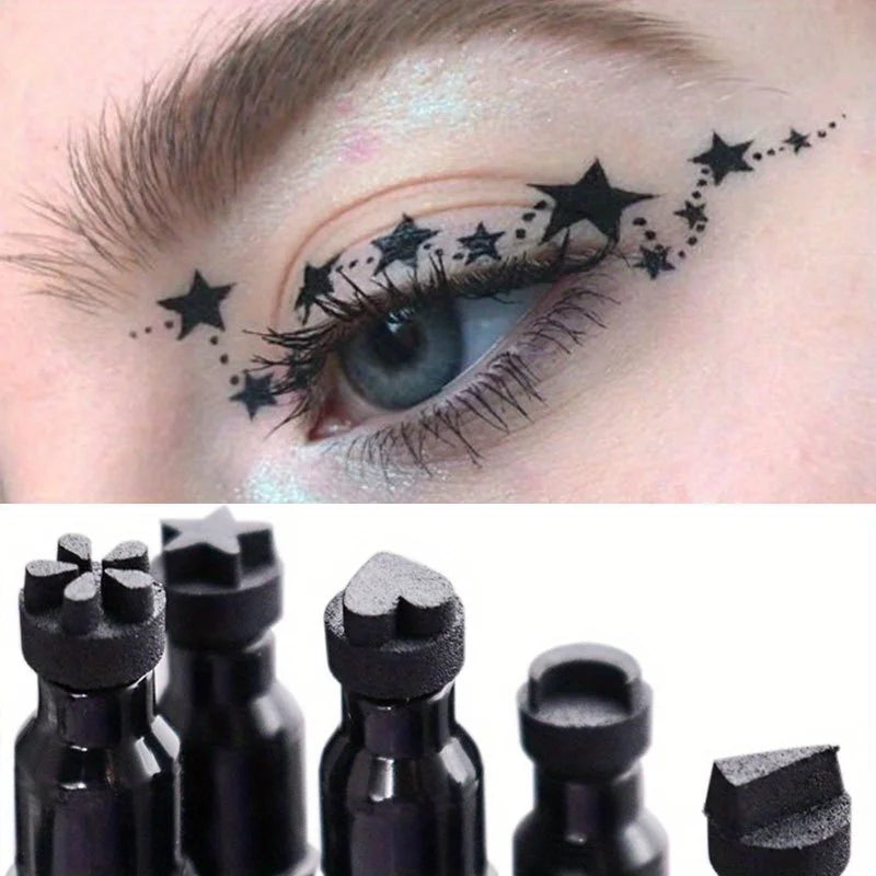 Star Liquid Eyeliner Black Moon Stamp Eye Liner Pencil 2 in 1