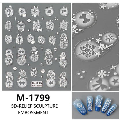 5D Nail Art Stickers Love Hearts Stars French Nail Art Design