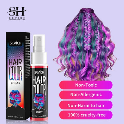 Temporary Hair Color Spray One-Time Hair Dyeing Instant Hair Salon