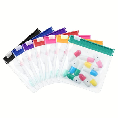 7pcs Pill Pouch Bags Reusable Zippered Pill Pouch Set Medicine
