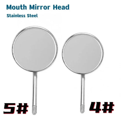 12Pcs/box Dental Mouth Mirror Head Stainless Steel Cone Socket
