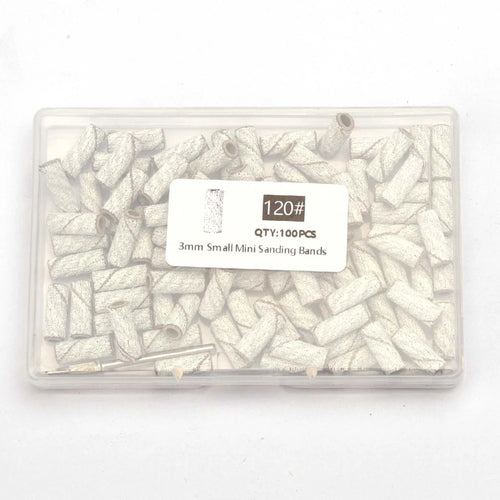 100pcs 3.1mm Mini Sanding Bands Kits Nail Drill Bits Mandrel Sets